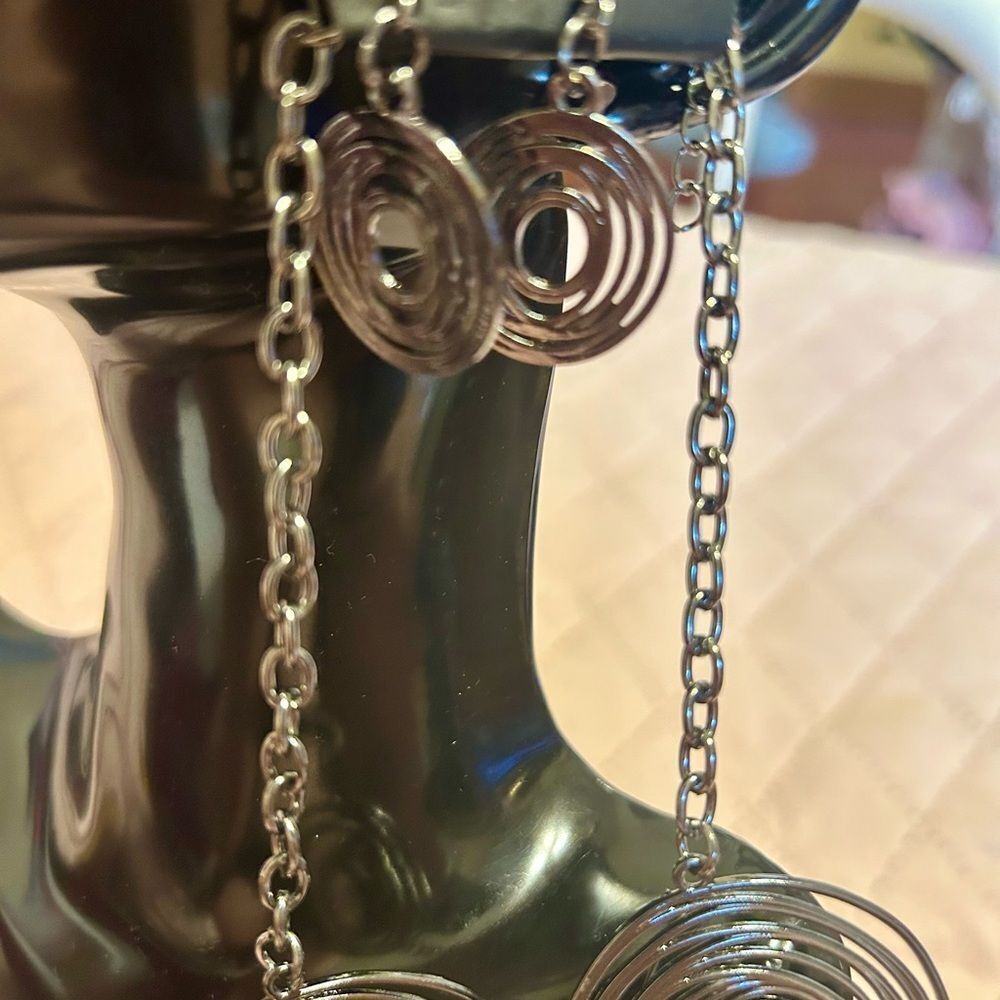 NWT Black Spiral Statement Necklace - Picture 14 of 16